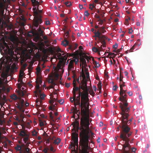 Flower pattern adjustable waist summer dress - Picture 3 of 8